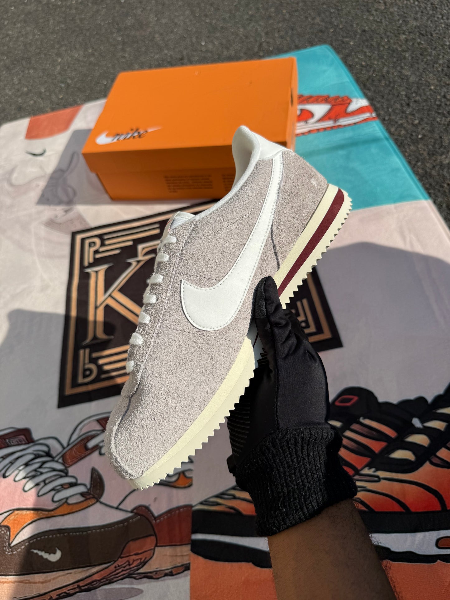 Nike Cortez SE Suede College Grey Dark Team Red Coconut Milk Sail